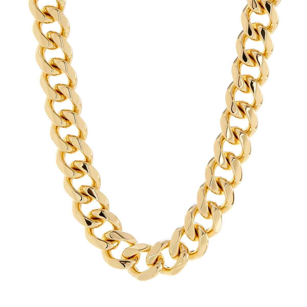 The Ajna Gold Curb Chain Necklace in Gold-Plated Brass • Providence Eye Engraved Pendant 17.5