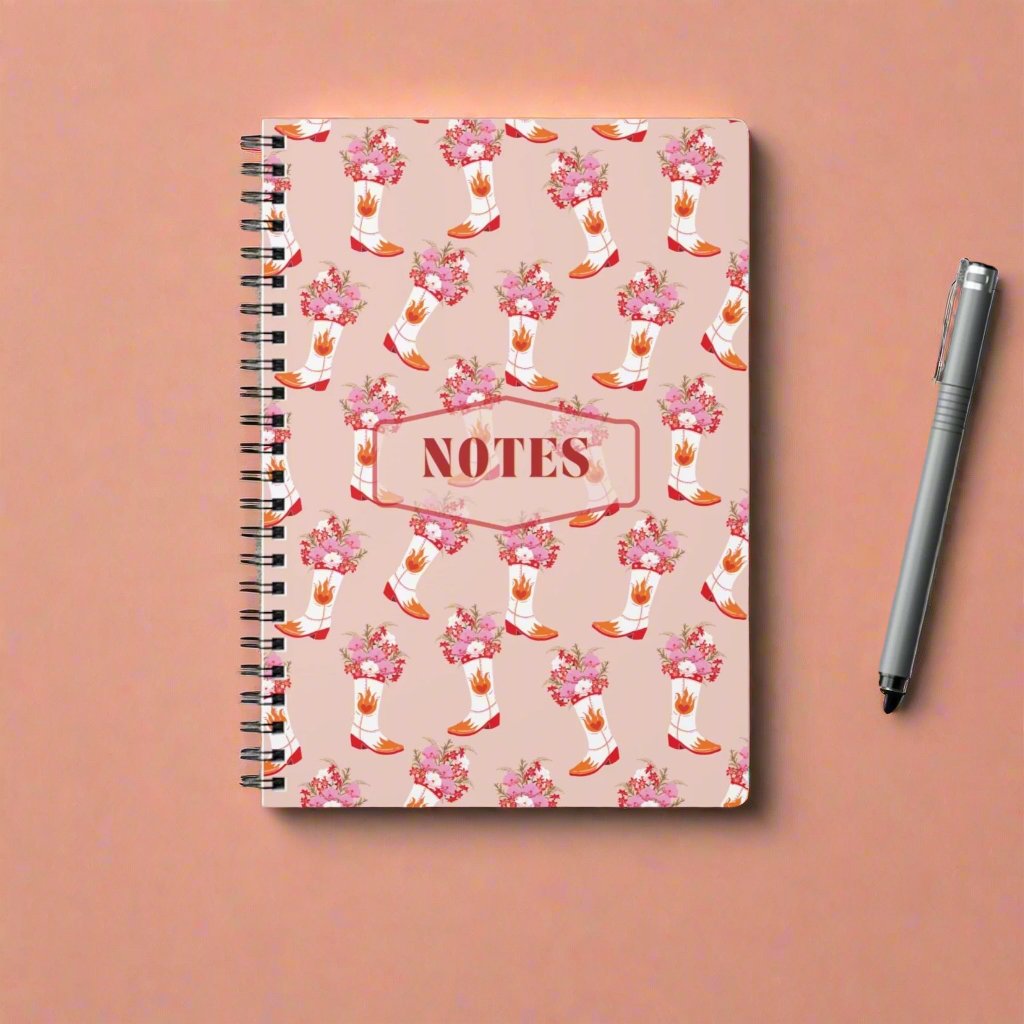 Flower Cowgirl Boots A5 Notebook