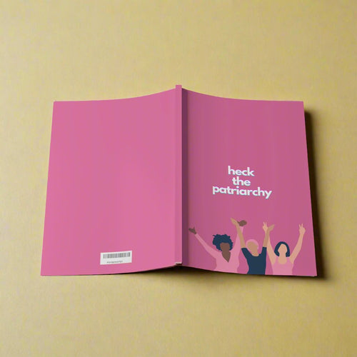 Heck The Patriarchy Print Pink Softcover A5 Notebook | Bright Pink Notebook Journal