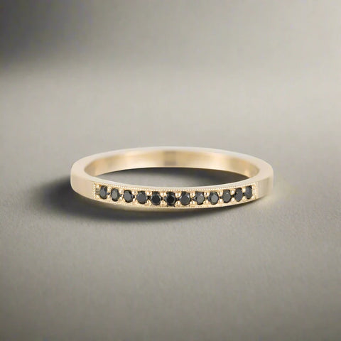 Black Semi Pave Ring