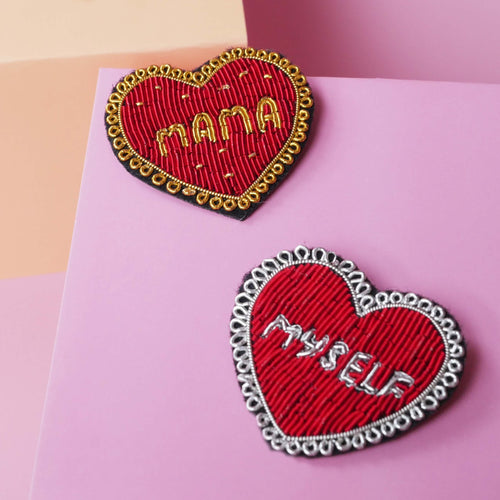 Mama Embroidered Brooch