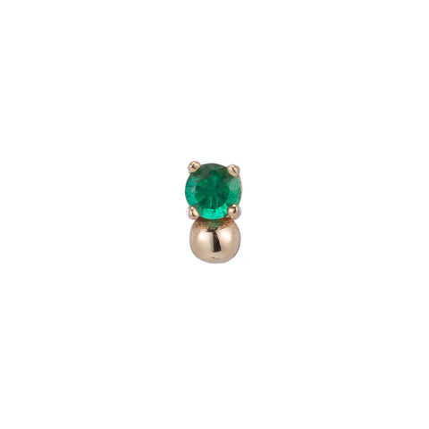 Emerald Deco Point Triangle Stud