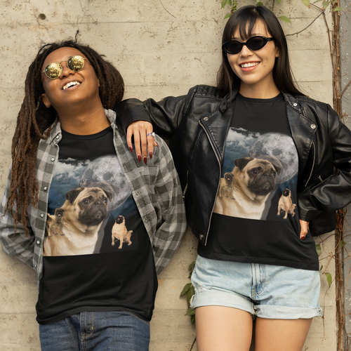 Majestic Pug Retro TShirt