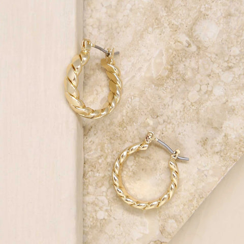 Baguette Half Moon Stud