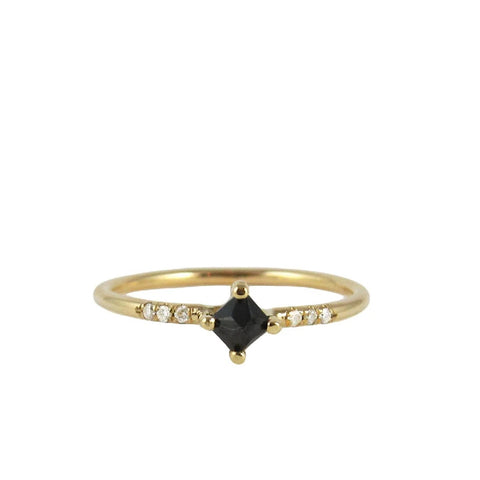 3 Black Diamond Baguette Equilibrium Ring