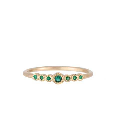 Emerald Mini Deco Point Ring