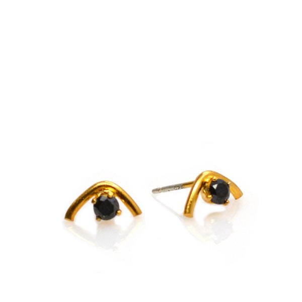 Black Diamond Mini Arc Studs – Stone Hearts Club