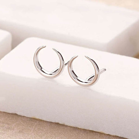 Silver Spike Hoop Earrings